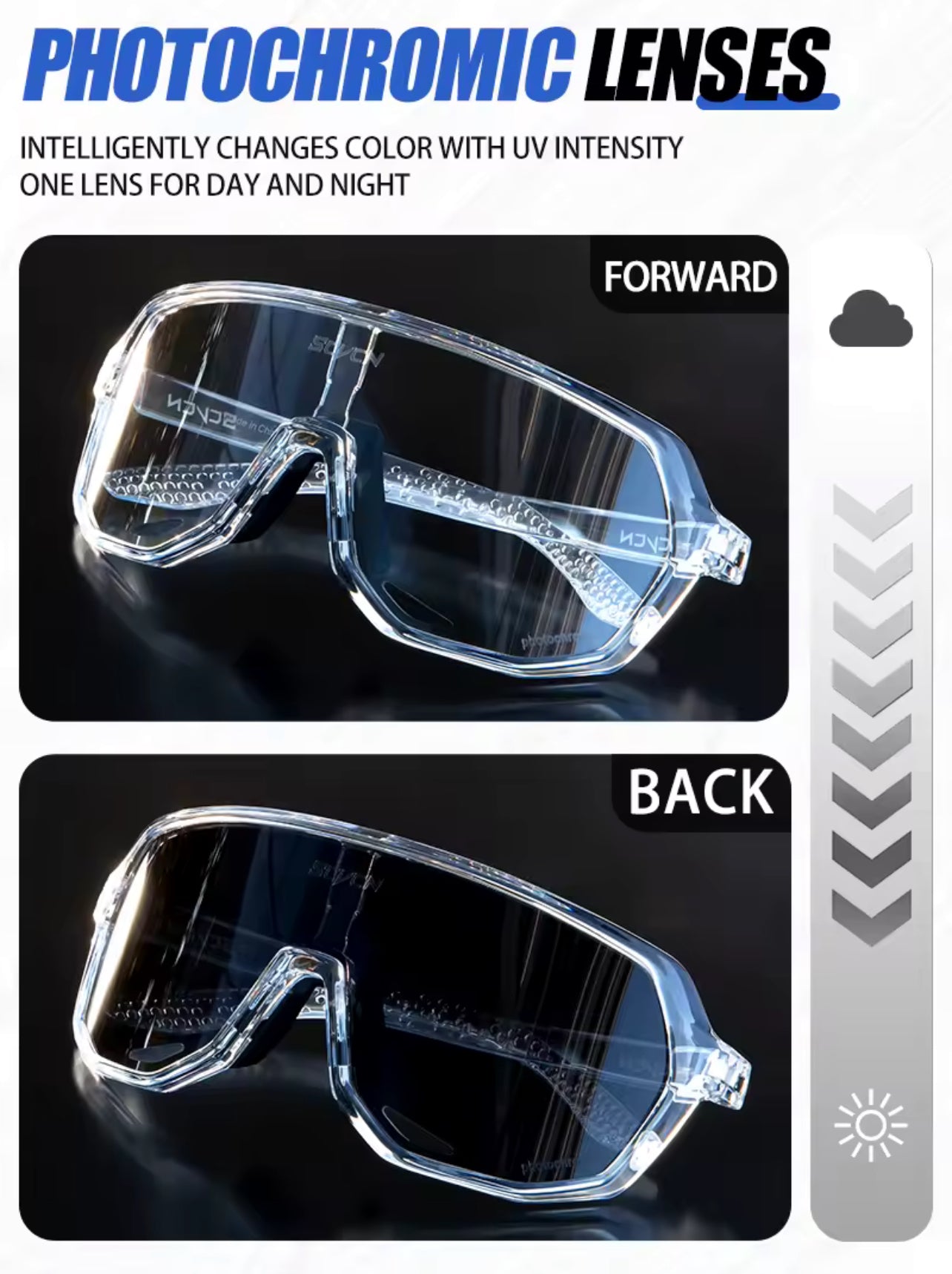 Photochromic Cycling Sunglasses MTB Glasses Road Bike Cycling UV400