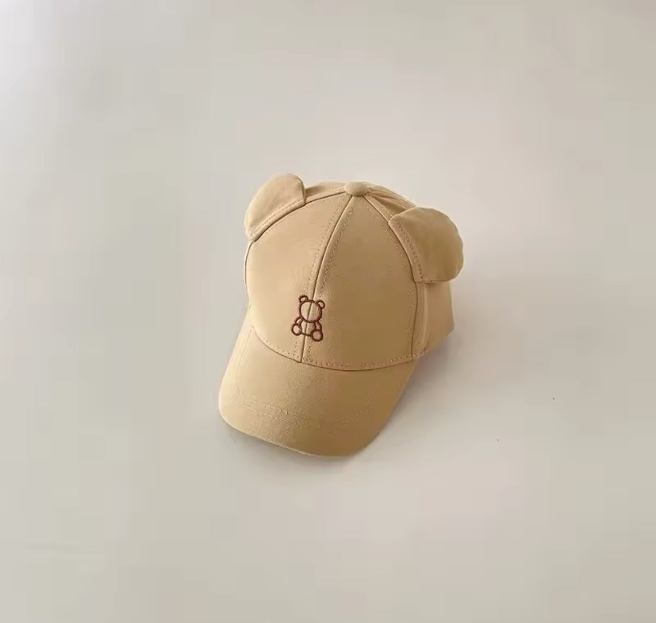 Cartoon Bear Baby Baseball Cap|Cute Solid Color |Toddler Sun Hat with Ears |Summer Adjustable Kids Boy Girl Peaked Cap