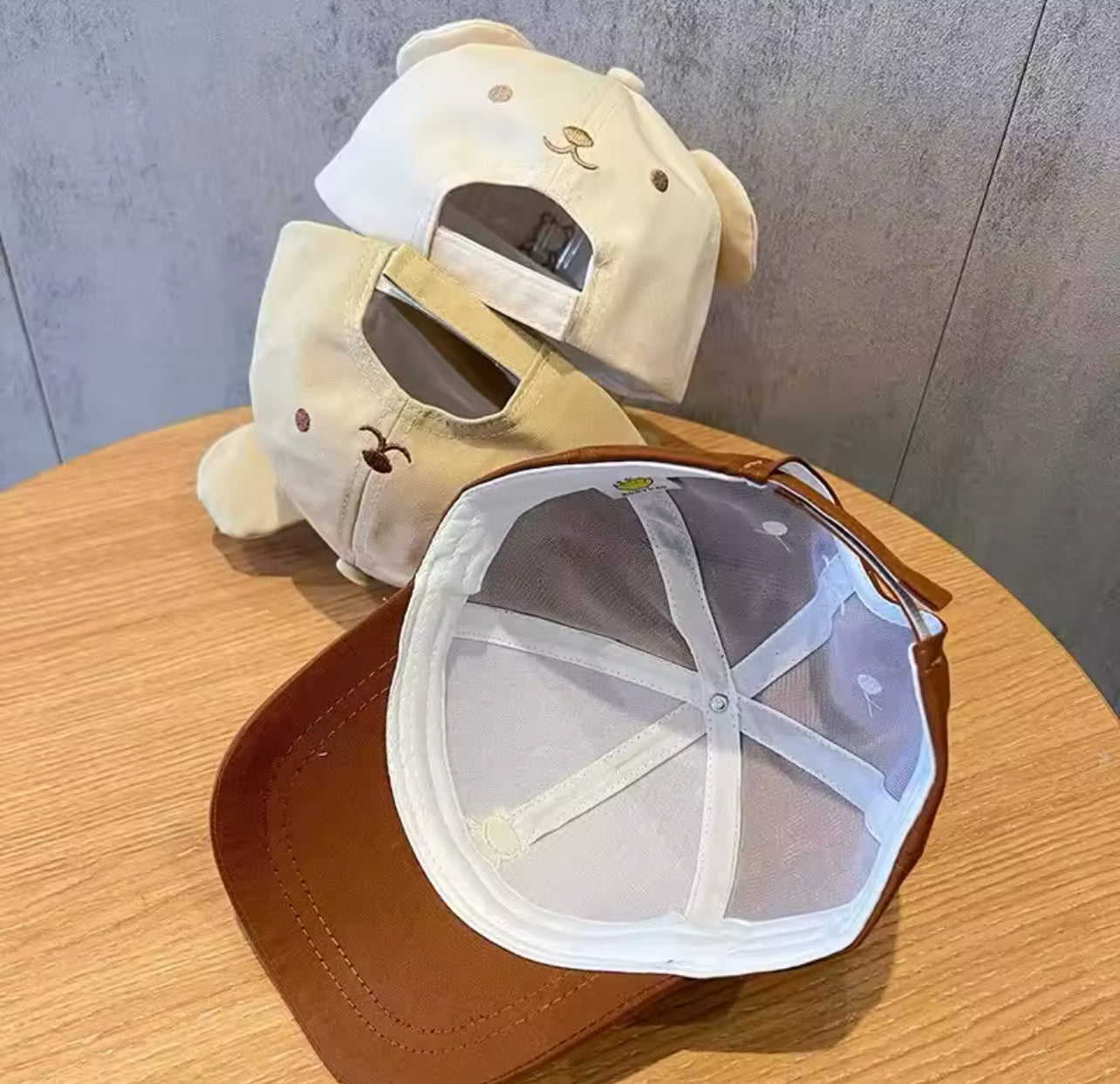 Cartoon Bear Baby Baseball Cap|Cute Solid Color |Toddler Sun Hat with Ears |Summer Adjustable Kids Boy Girl Peaked Cap