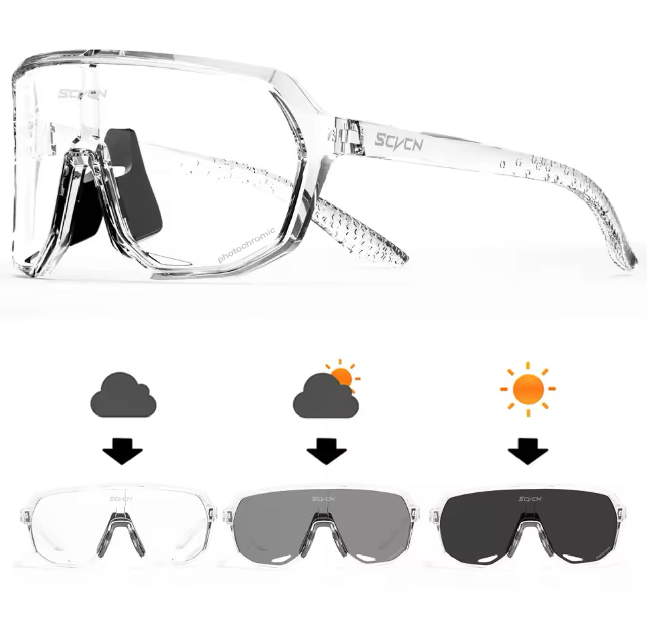 Photochromic Cycling Sunglasses MTB Glasses Road Bike Cycling UV400