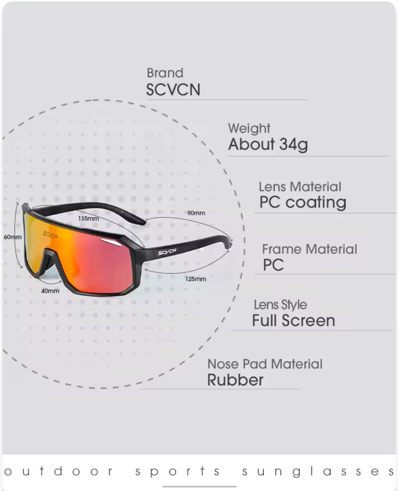 SCVCN Cycling Glasses Bike Sunglasses Men UV400
Eyewear Sports MTB Outdoor Goggles Bicycle Women
Sunglasses Multi Color Riding