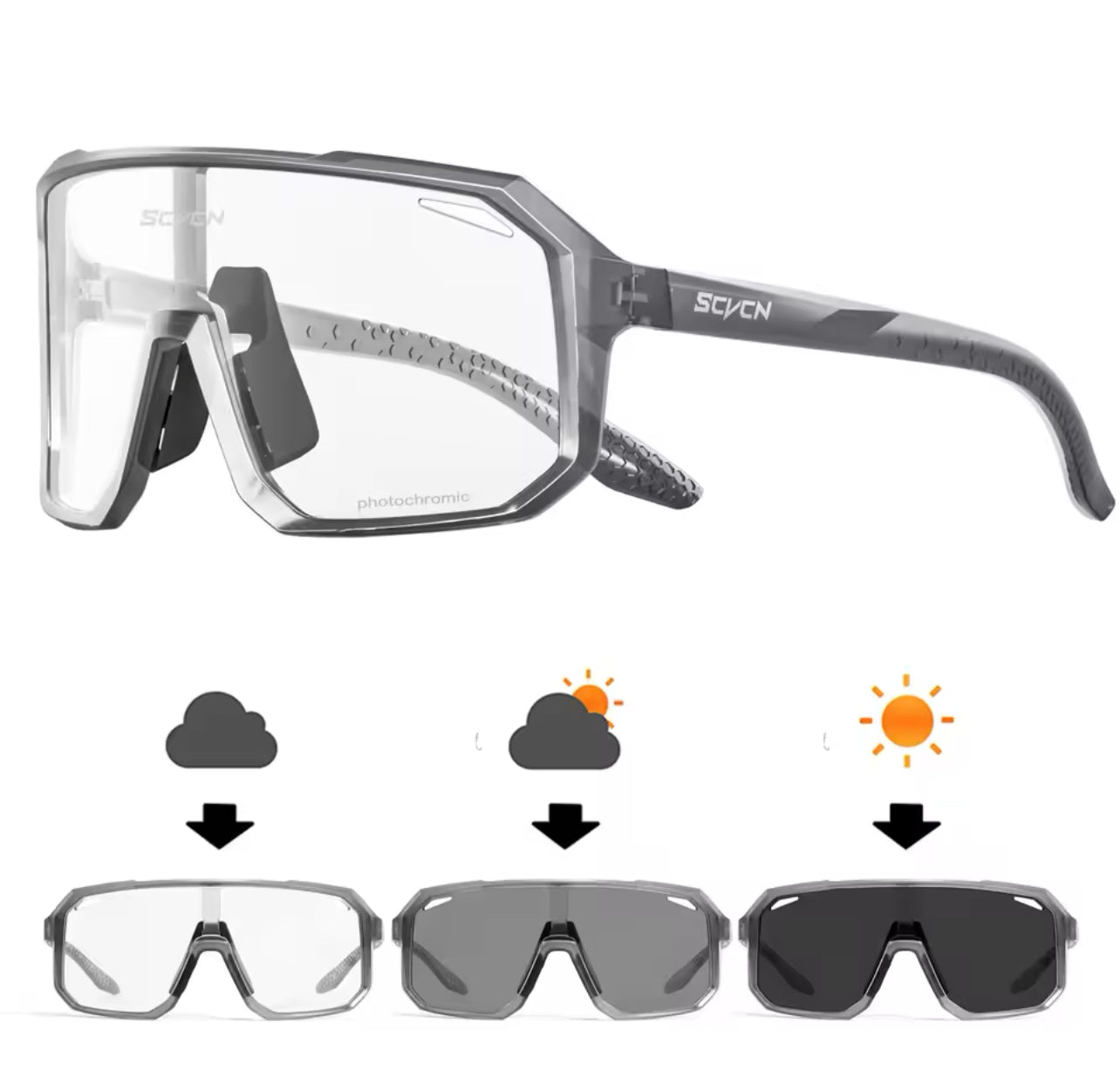 Photochromic Cycling Sunglasses MTB Glasses Road Bike Cycling UV400