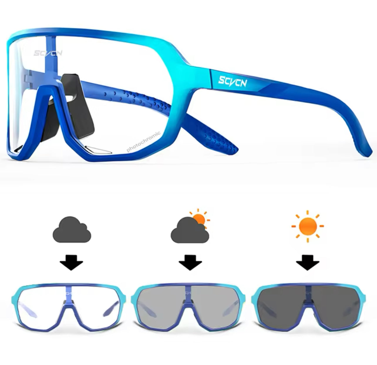 Photochromic Cycling Sunglasses MTB Glasses Road Bike Cycling UV400
