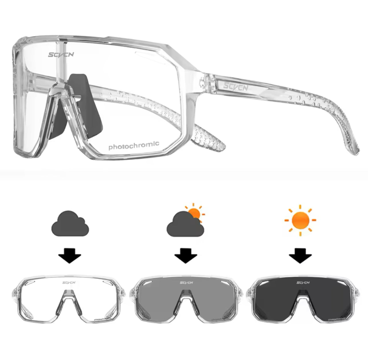 Photochromic Cycling Sunglasses MTB Glasses Road Bike Cycling UV400