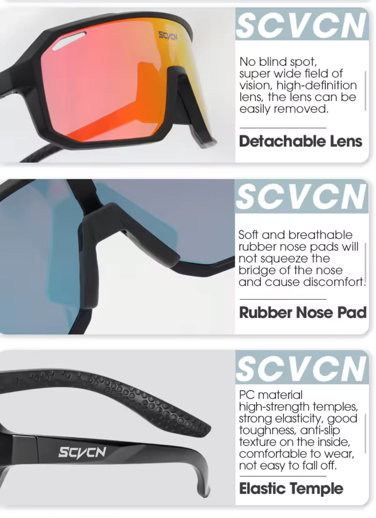 SCVCN Cycling Glasses Bike Sunglasses Men UV400
Eyewear Sports MTB Outdoor Goggles Bicycle Women
Sunglasses Multi Color Riding