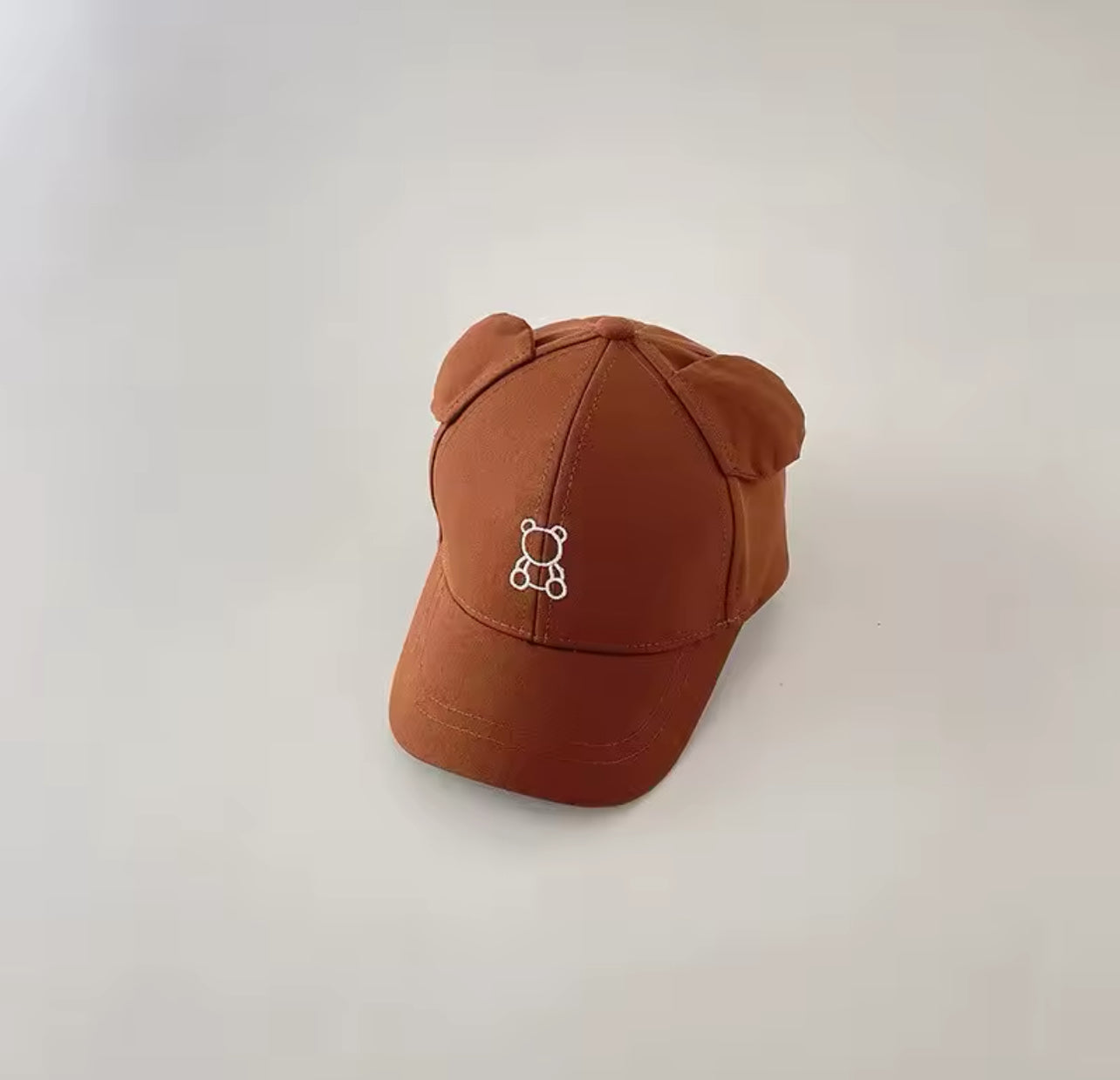 Cartoon Bear Baby Baseball Cap|Cute Solid Color |Toddler Sun Hat with Ears |Summer Adjustable Kids Boy Girl Peaked Cap