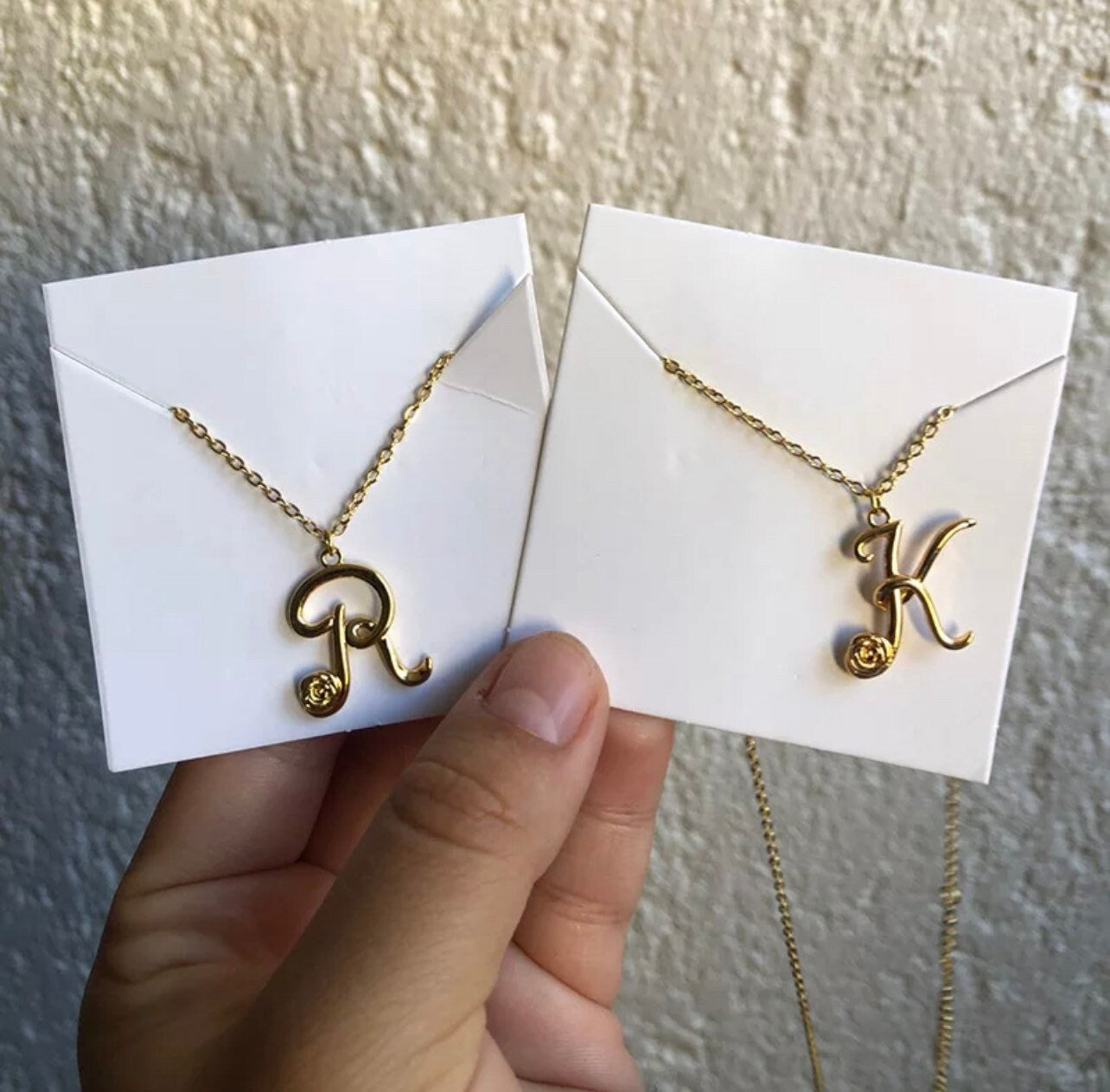 Stainless Steel Rose Flower A-Z Letter Necklaces For Women Flower Initial Pendant Choker Necklace Alphabet Boho Jewelry Gift
