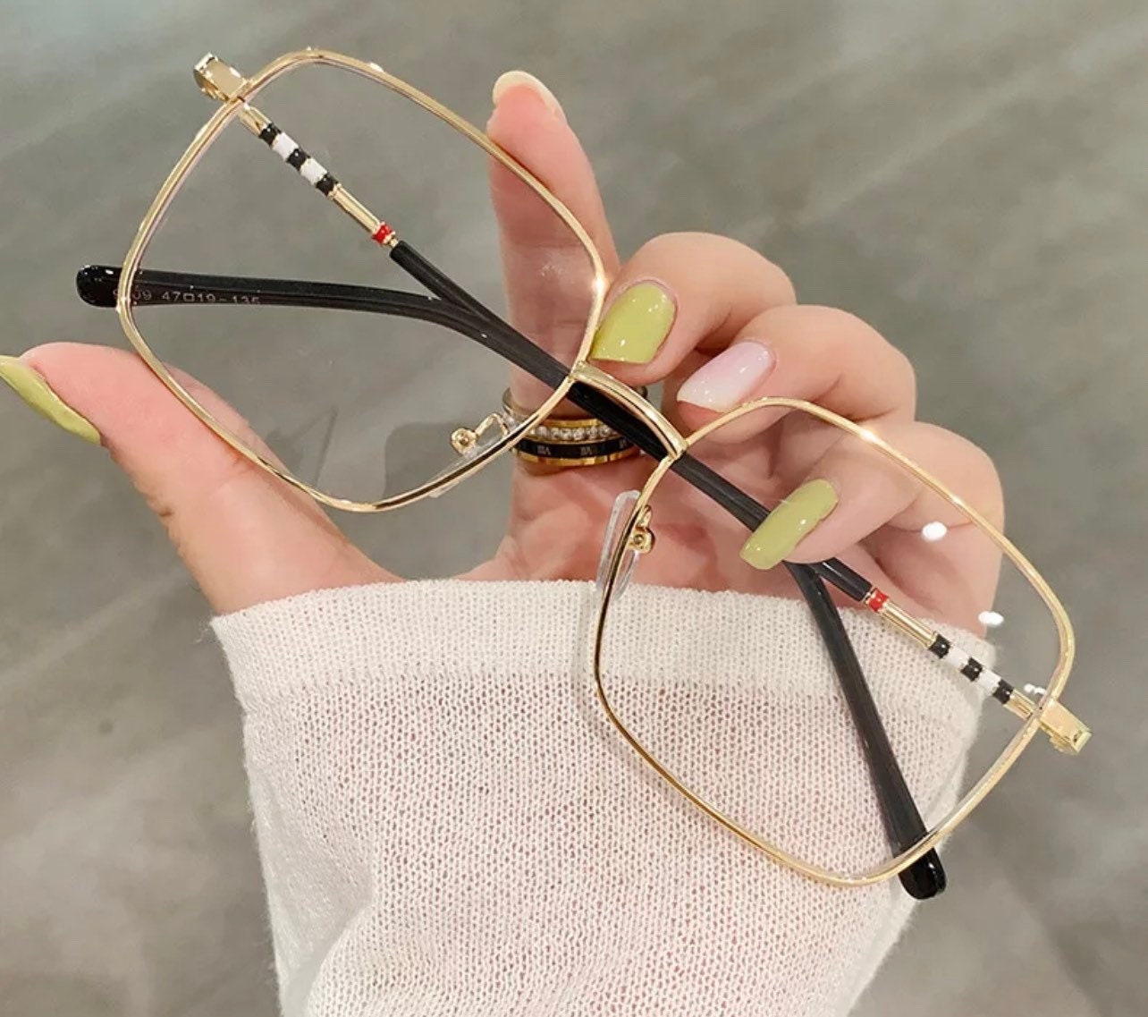 New Anti-Blue Light Fashion Metal Square Glasses |Women Men| Frame Oversized Optical Eyeglasses Frames