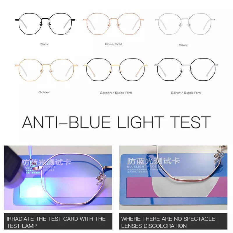 New Anti-Blue Light Fashion |Women Men| Polygons Eyeglasses Frame |Ultralight Metal Optical Glasses Frame|Computer glasses