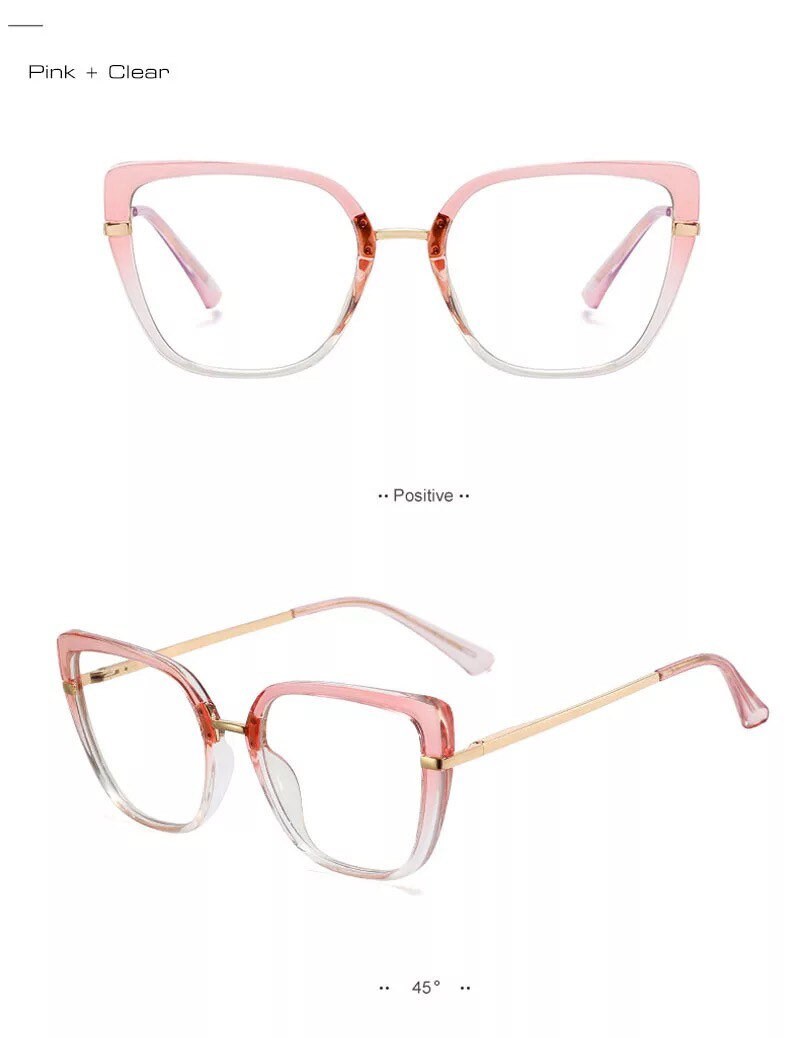 Fashion Cat Eye Eyeglasses Plastic Titanium Anti Blue Glasses Frames Ultralight |Women Men|Optical Fashion Computer Glasses