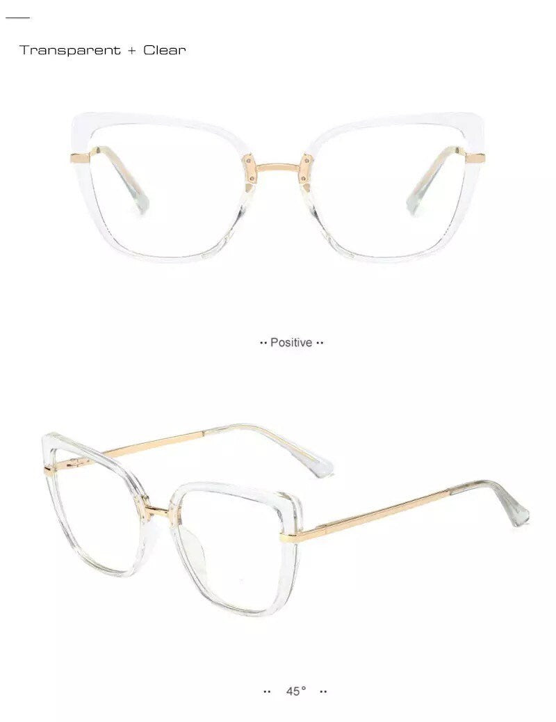 Fashion Cat Eye Eyeglasses Plastic Titanium Anti Blue Glasses Frames Ultralight |Women Men|Optical Fashion Computer Glasses