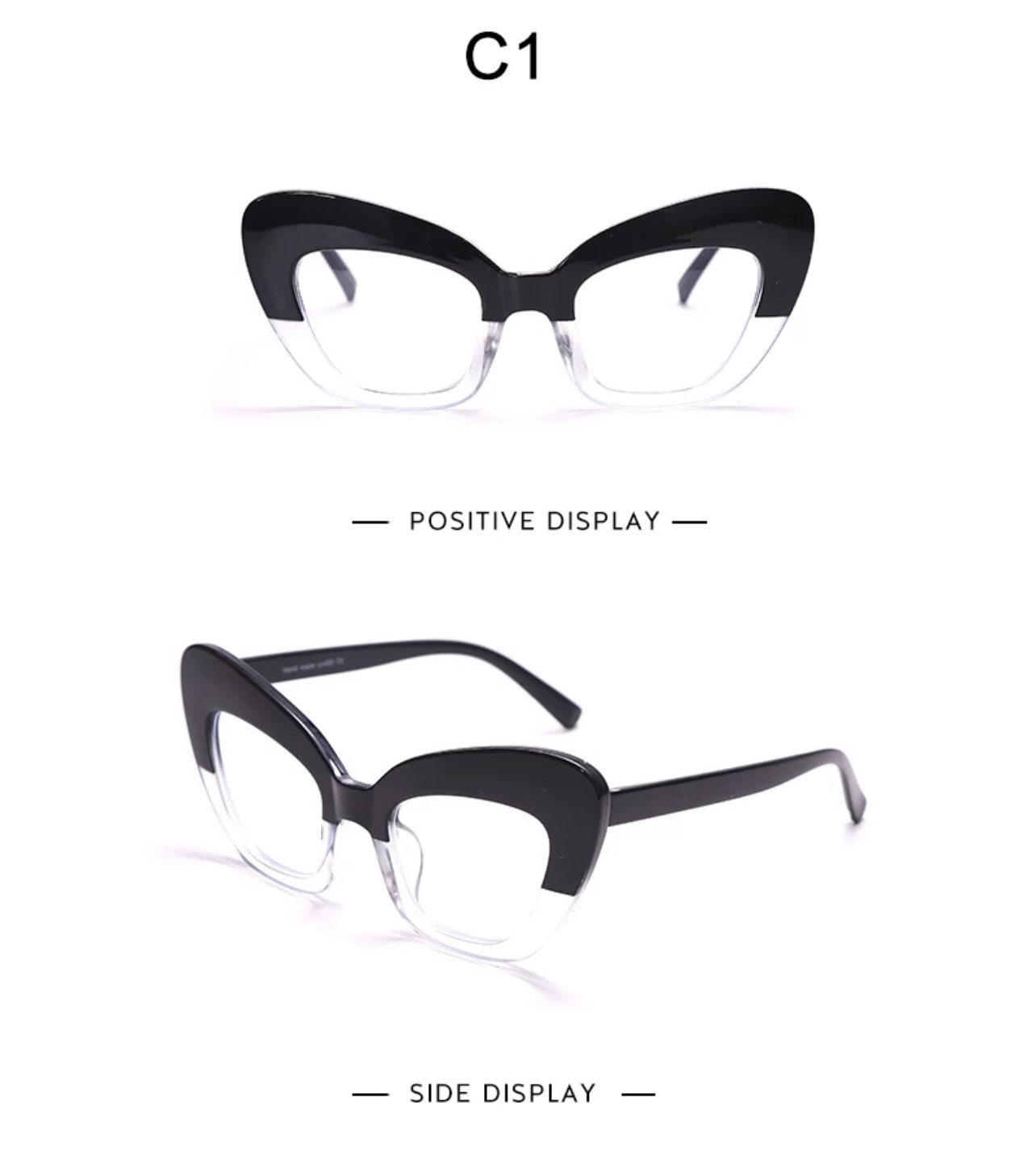Cat Eye Transparent Glasses Women Gradient Leopard Big Frame Optical Fashion Computer Prescription Eyeglasses Vintage Glasses