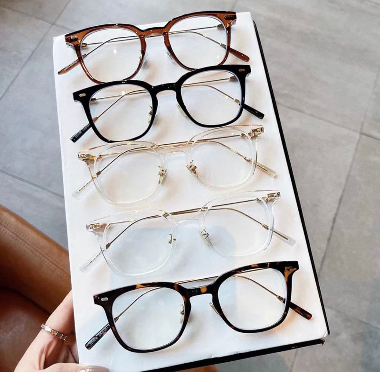 Retro TR90 Metal Square |Women Men| Glasses Frame Rivets Decoration |Anti Blue Light| Optical Frame Computer Glasses