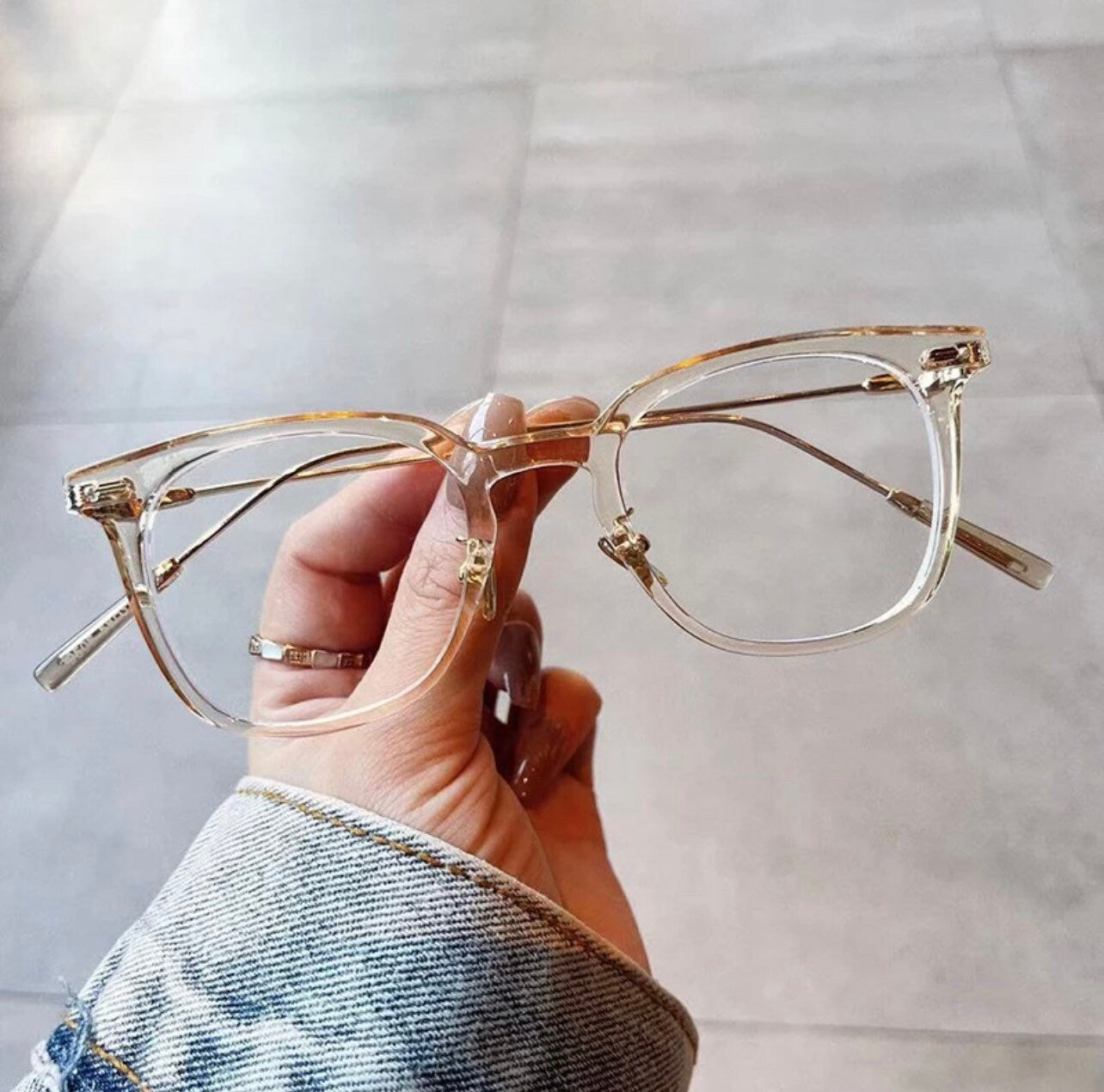 Retro TR90 Metal Square |Women Men| Glasses Frame Rivets Decoration |Anti Blue Light| Optical Frame Computer Glasses