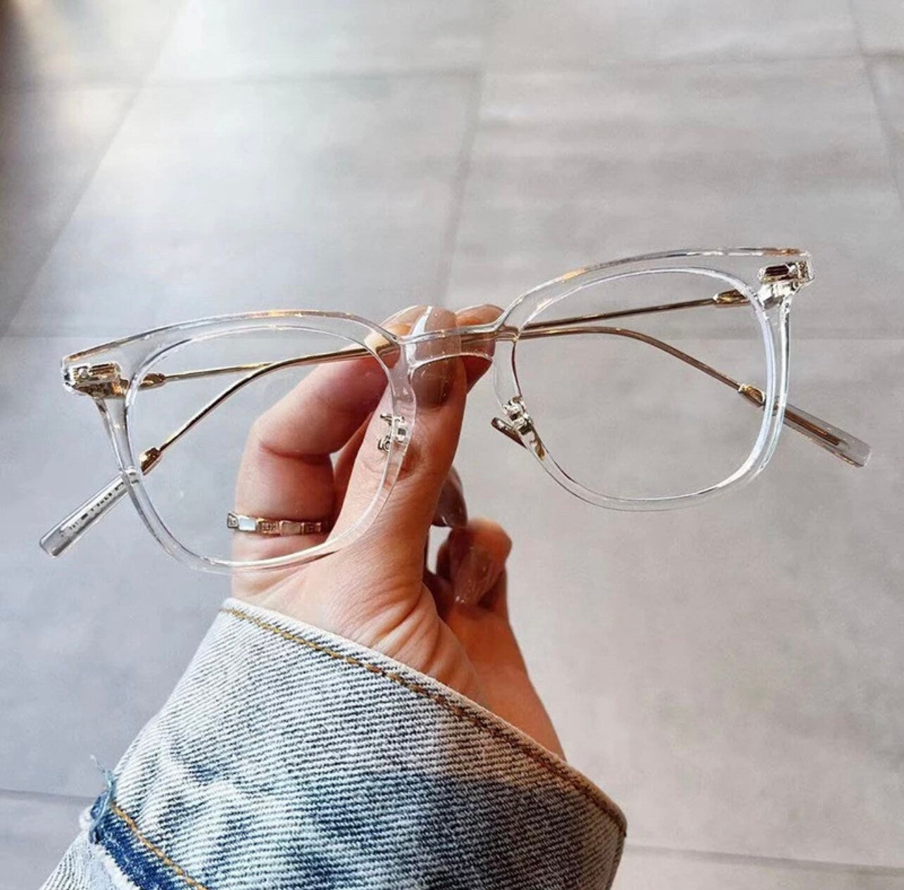 Retro TR90 Metal Square |Women Men| Glasses Frame Rivets Decoration |Anti Blue Light| Optical Frame Computer Glasses
