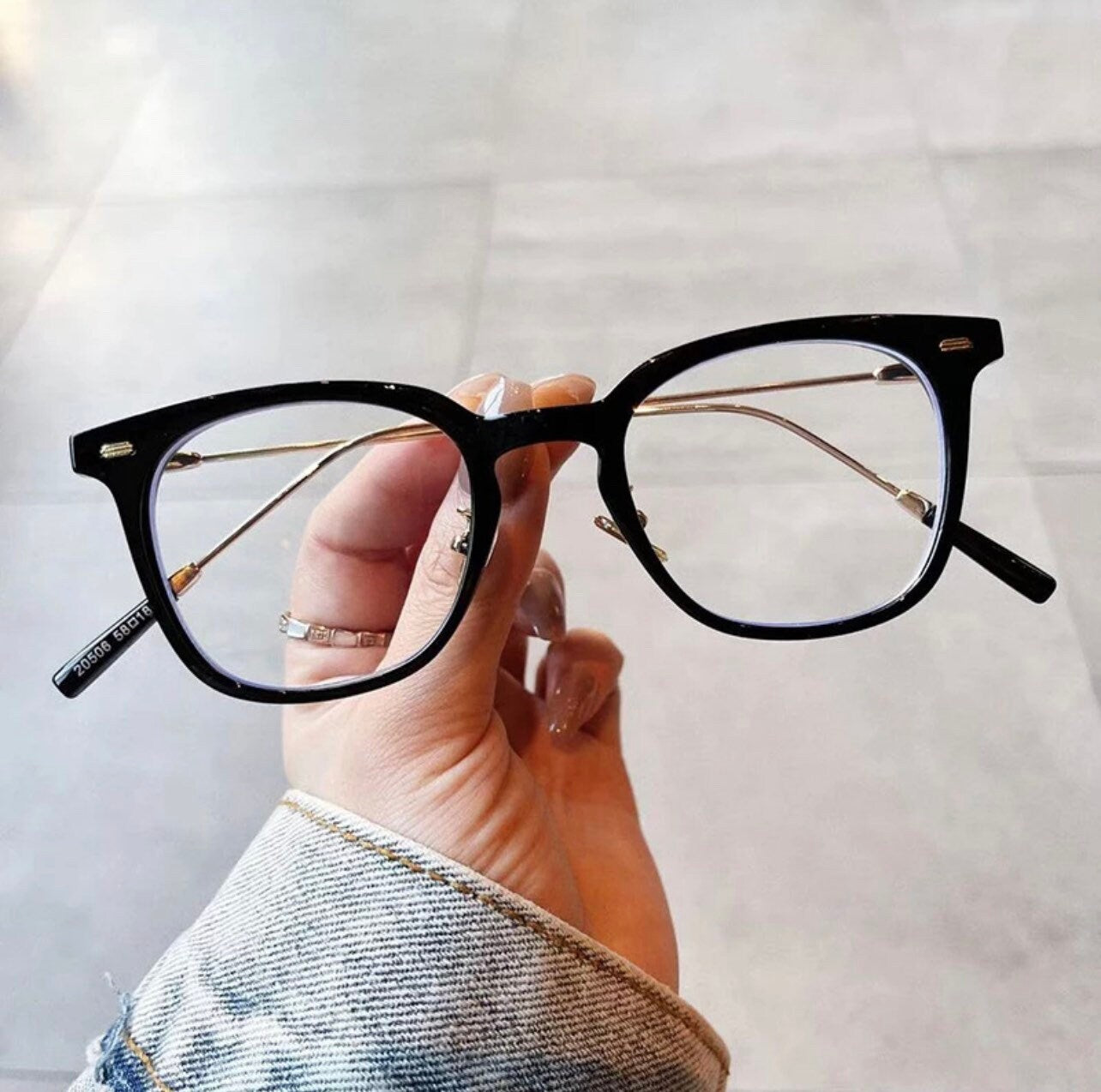 Retro TR90 Metal Square |Women Men| Glasses Frame Rivets Decoration |Anti Blue Light| Optical Frame Computer Glasses