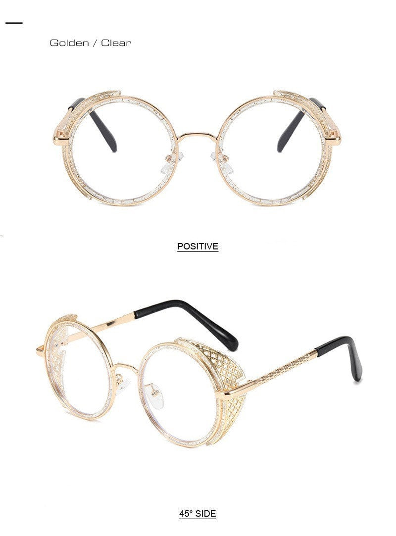 New Retro Round Steampunk Sunglasses |Women Men| Vintage Punk Shades UV400