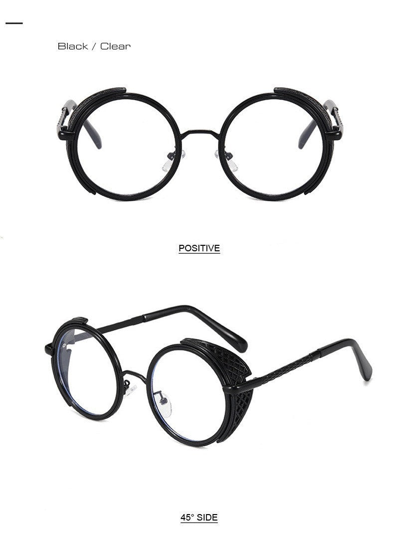New Retro Round Steampunk Sunglasses |Women Men| Vintage Punk Shades UV400