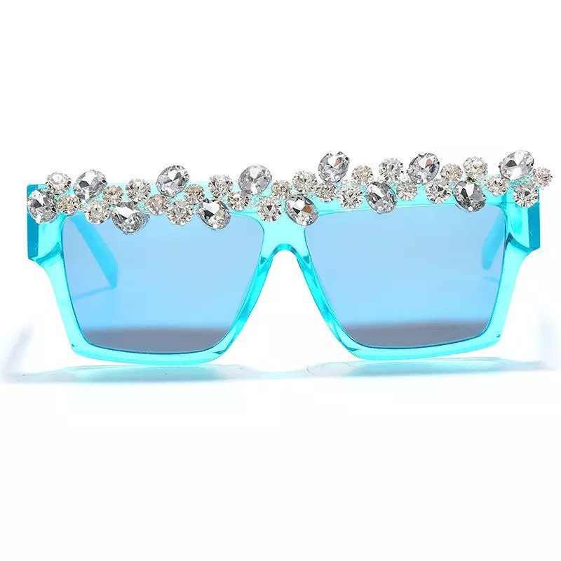 Oversized Square Diamond Sunglasses |Women Men|Luxury Brand Fashion |Rhinestone Sunglasses| One Piece Punk Shades Glasses