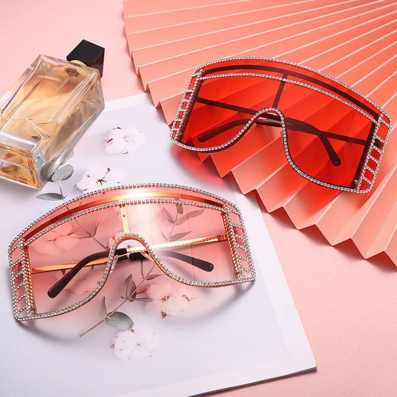 Oversized Crystal Sunglasses |Women Men|Square Sunglasses |Bling Diamond Sunglasses Luxury Fashion Shade Uv400