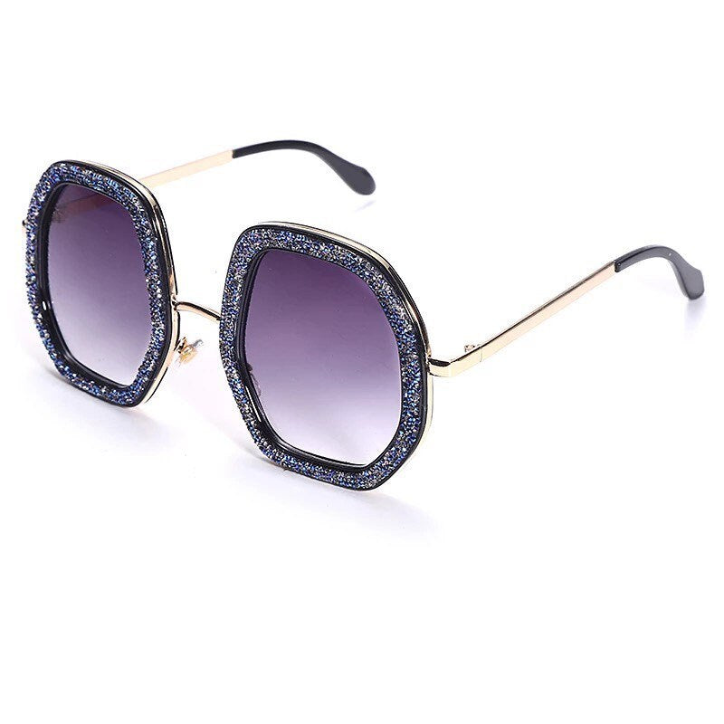 2022 Oversized Sunglasses |Women Men |Luxury Diamond Shiny Crystal Sun Glasses | UV400 Shades Eyewear Hipster Necessary