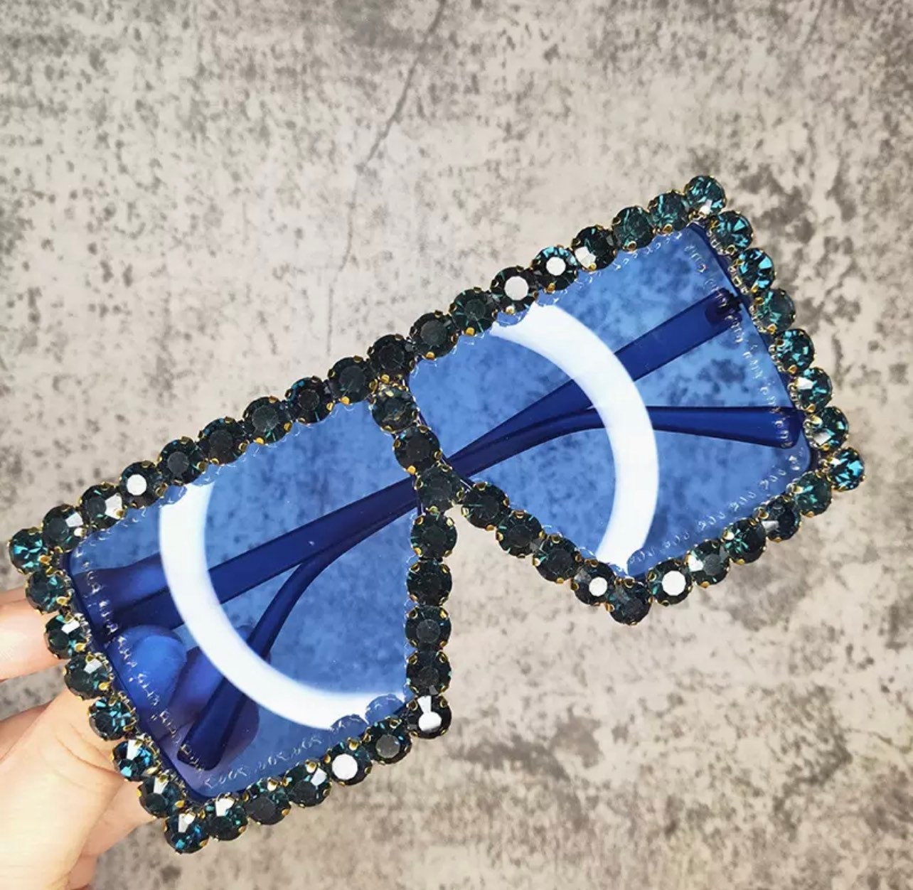 Oversized Crystal Sunglasses|Women Men| Square sunglasses |Bling Rhinestone Sun glasses|Luxury Fashion Shade UV 400