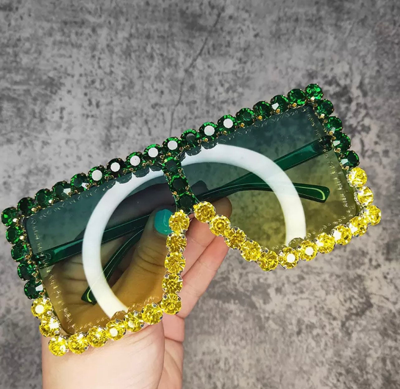 Oversized Crystal Sunglasses|Women Men| Square sunglasses |Bling Rhinestone Sun glasses|Luxury Fashion Shade UV 400