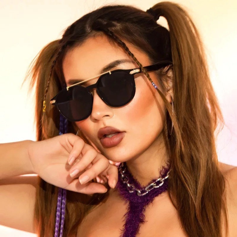 New Trendy Metal Punk Round Sunglasses|Woman Men|Vintage Brand Travel Classic Sun Glasses |Female Fashion Retro Eyewear summer