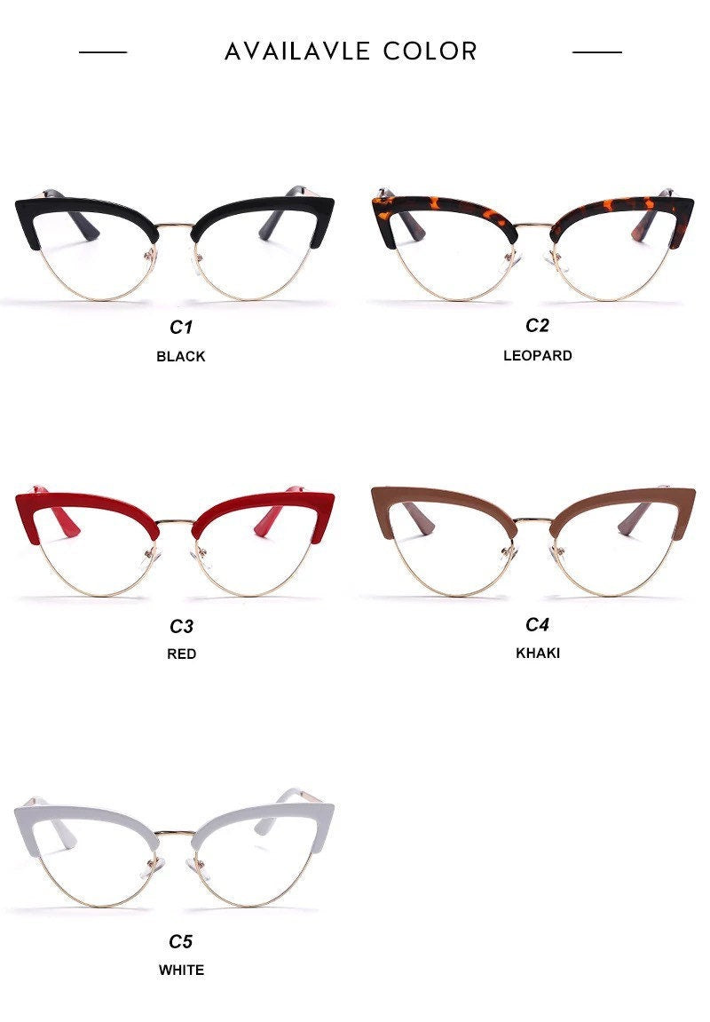 Cat Eye Computer Glasses |Women Men| Anti Blue Eyebrow Design |Eyewear Blue Light Blocking Glasses |Optical Spectacle Eyeglass