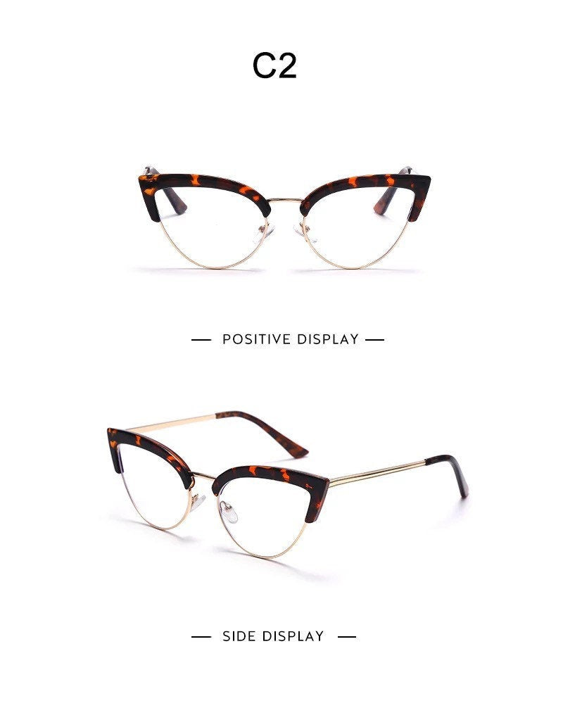 Cat Eye Computer Glasses |Women Men| Anti Blue Eyebrow Design |Eyewear Blue Light Blocking Glasses |Optical Spectacle Eyeglass