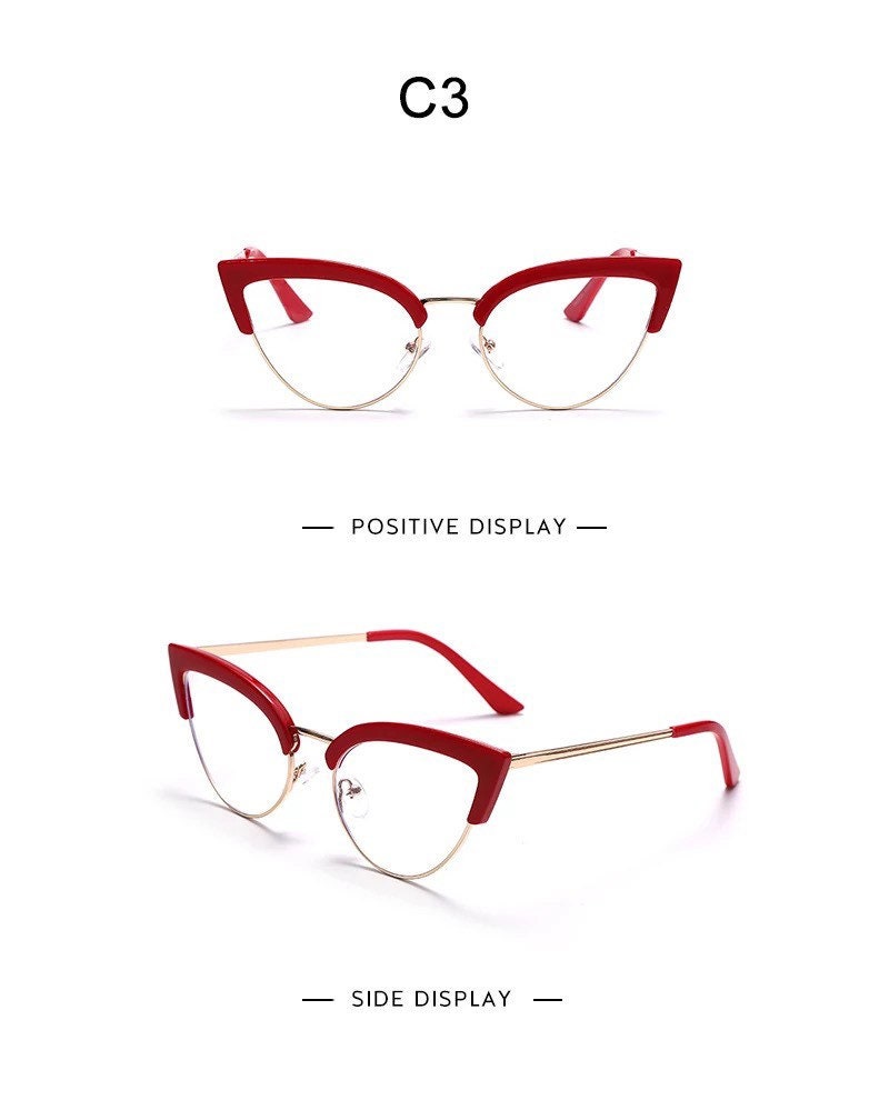 Cat Eye Computer Glasses |Women Men| Anti Blue Eyebrow Design |Eyewear Blue Light Blocking Glasses |Optical Spectacle Eyeglass