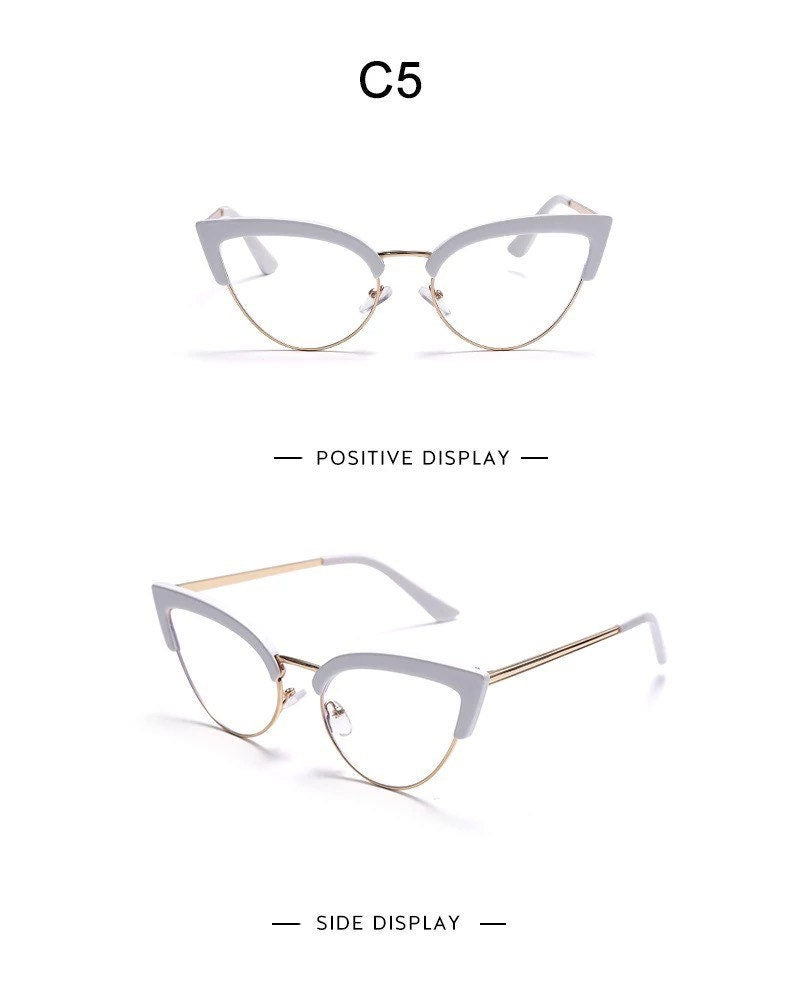 Cat Eye Computer Glasses |Women Men| Anti Blue Eyebrow Design |Eyewear Blue Light Blocking Glasses |Optical Spectacle Eyeglass