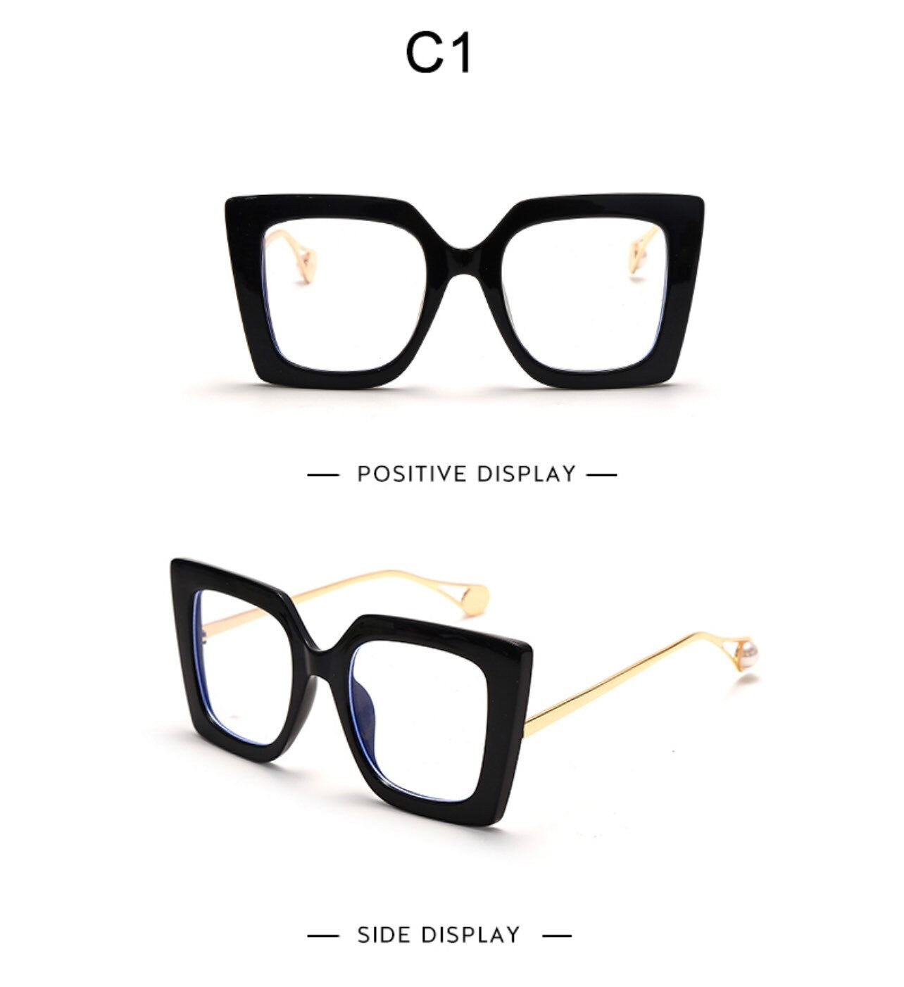 Vintage Glasses |Women Men|Square Clear Glasses| Optical Eyeglasses Frame |Transparent Lens Spectacle Frame |NOT Anti Blue Light