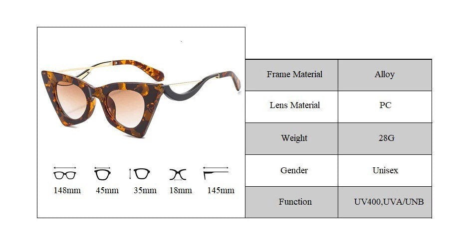 New Fashion Vintage Cat Eye Frame Glasses |Women Men|Alloy Round Clear Print Leopard Eyeglasses |Female Sexy Glasses Ornament