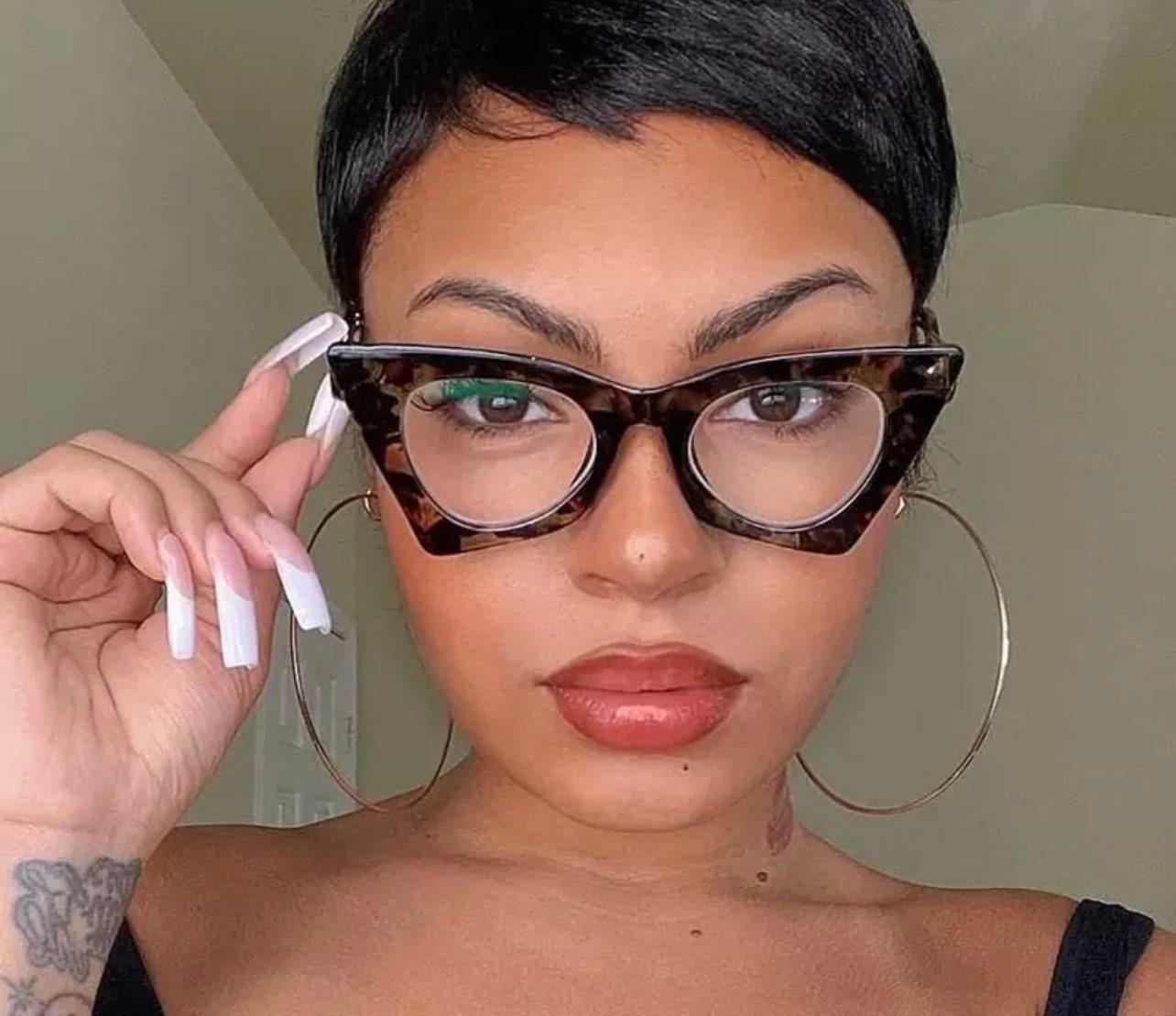 New Fashion Vintage Cat Eye Frame Glasses |Women Men|Alloy Round Clear Print Leopard Eyeglasses |Female Sexy Glasses Ornament