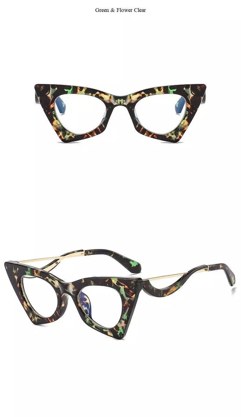 New Fashion Vintage Cat Eye Frame Glasses |Women Men|Alloy Round Clear Print Leopard Eyeglasses |Female Sexy Glasses Ornament