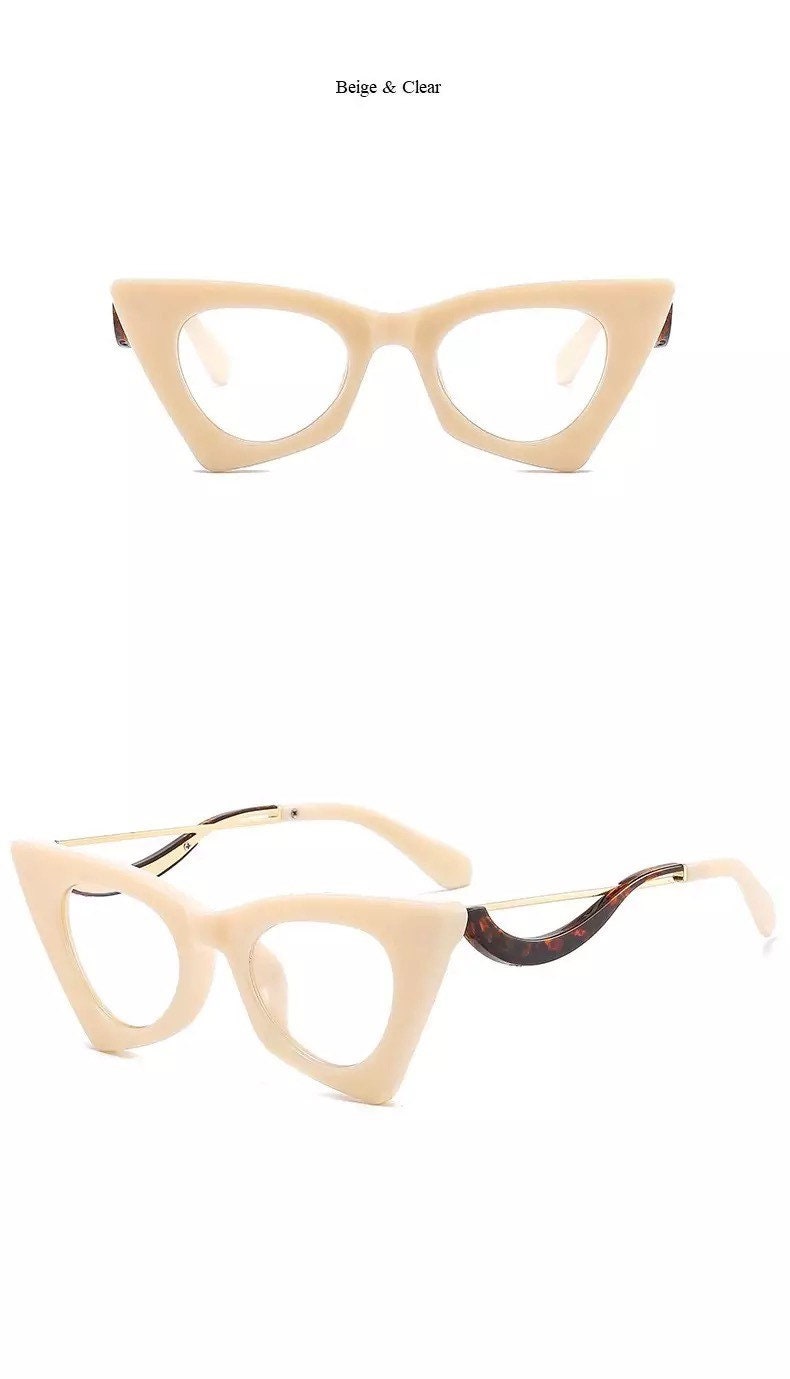 New Fashion Vintage Cat Eye Frame Glasses |Women Men|Alloy Round Clear Print Leopard Eyeglasses |Female Sexy Glasses Ornament