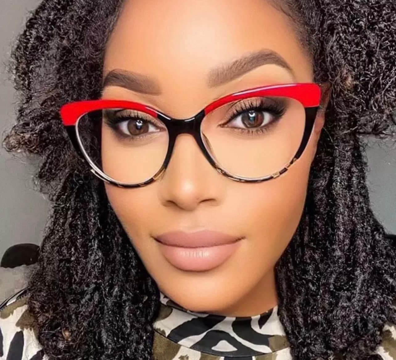 New Fashion Vintage Cat Eye Frame Glasses |Women Men|Alloy Round Clear Print Leopard Eyeglasses |Female Sexy Glasses Ornament