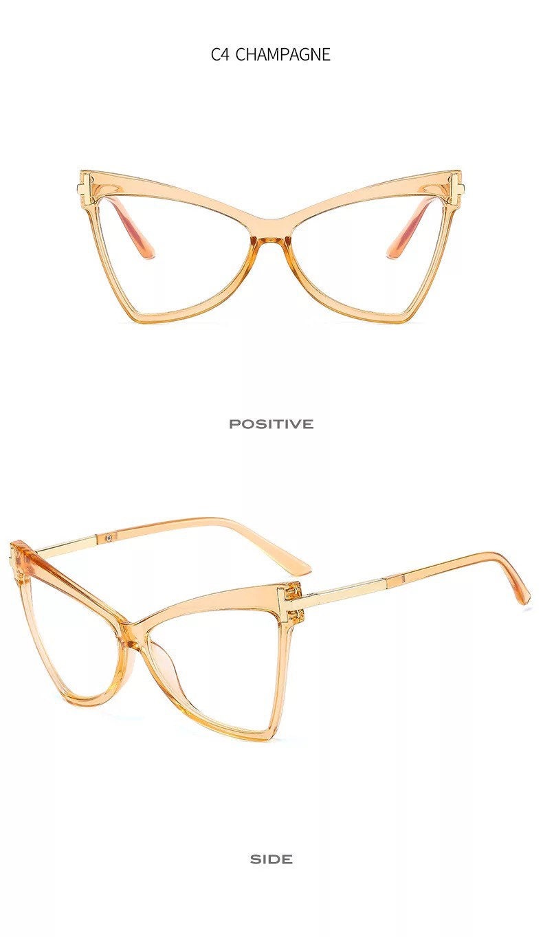 Cat Eye Glasses|Anti-Blue Light|Women Men|Triangle Optical Frames |Ladies Fashion Eyewear Prescription| Eyeglasses Unisex