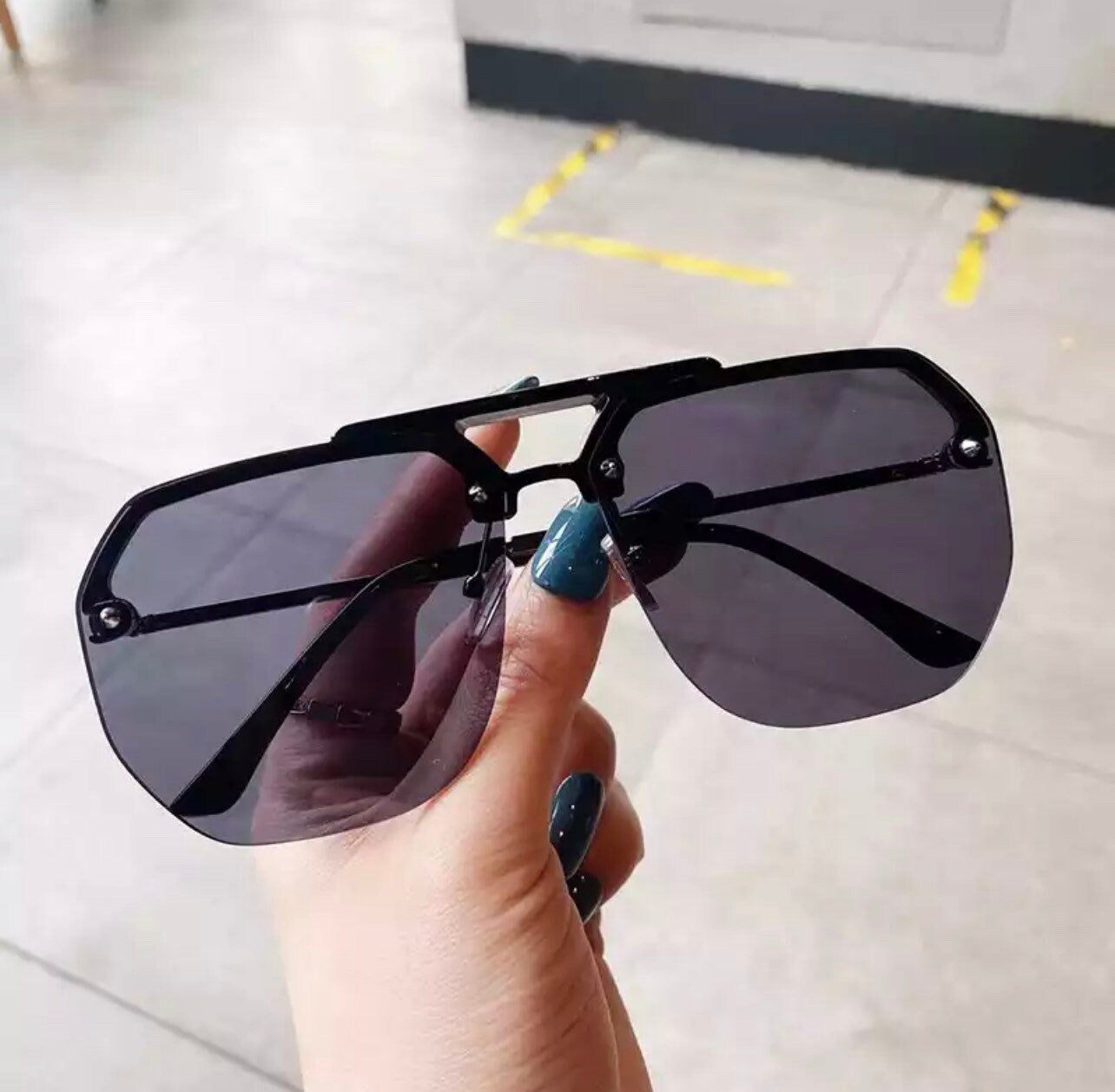 Fashion Half Frames Oversized |Women Men|Square Sunglasses Trending|Anti-Blue Computer Glasses UV400|Summer glasses