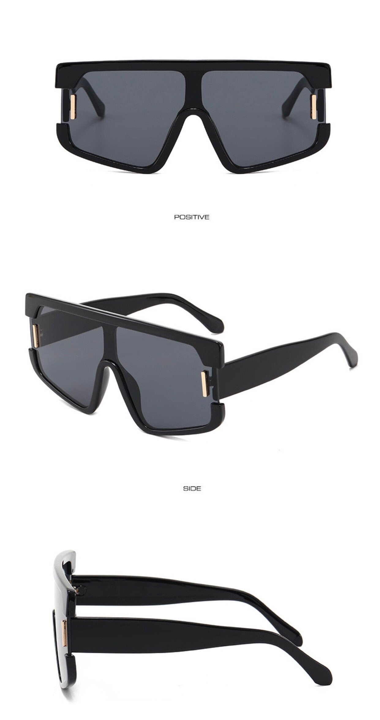 Rivets Oversize |Women Men| Summer Sunglasses |Fashion Eyeglasses |Square Sunglasses Trendy Big Frame Glasses |UV400 Glasses
