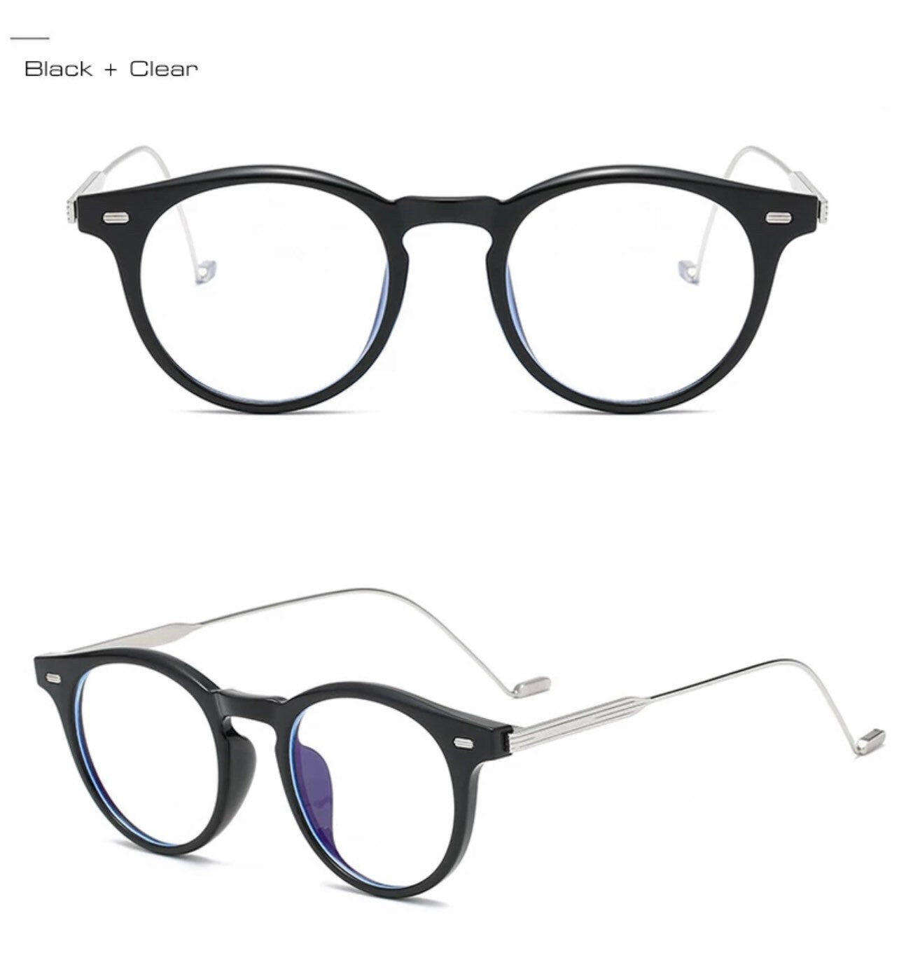 Retro Anti Blue Light Round|Women Men|Glasses Frame Fashion |Spring Hinge Clear Optical Eyewear| Leopard Computer Glasses