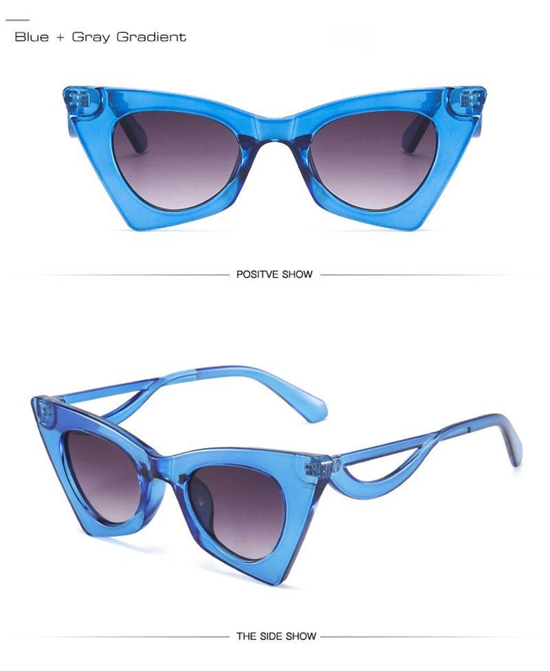 Fashion Colorful Cat Eye Sunglasses|Women Men|Gradient Shades UV400 Retro Summer Sun Glasses|Eyeglasses frames