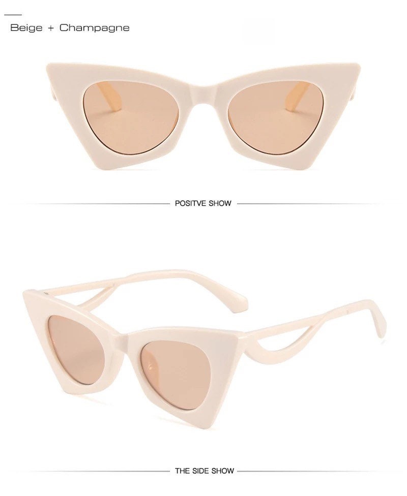 Fashion Colorful Cat Eye Sunglasses|Women Men|Gradient Shades UV400 Retro Summer Sun Glasses|Eyeglasses frames