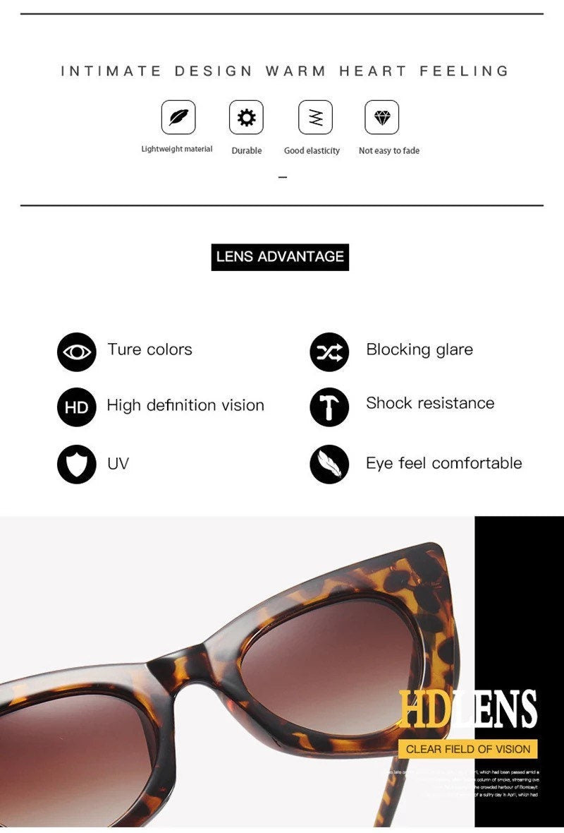 Fashion Colorful Cat Eye Sunglasses|Women Men|Gradient Shades UV400 Retro Summer Sun Glasses|Eyeglasses frames