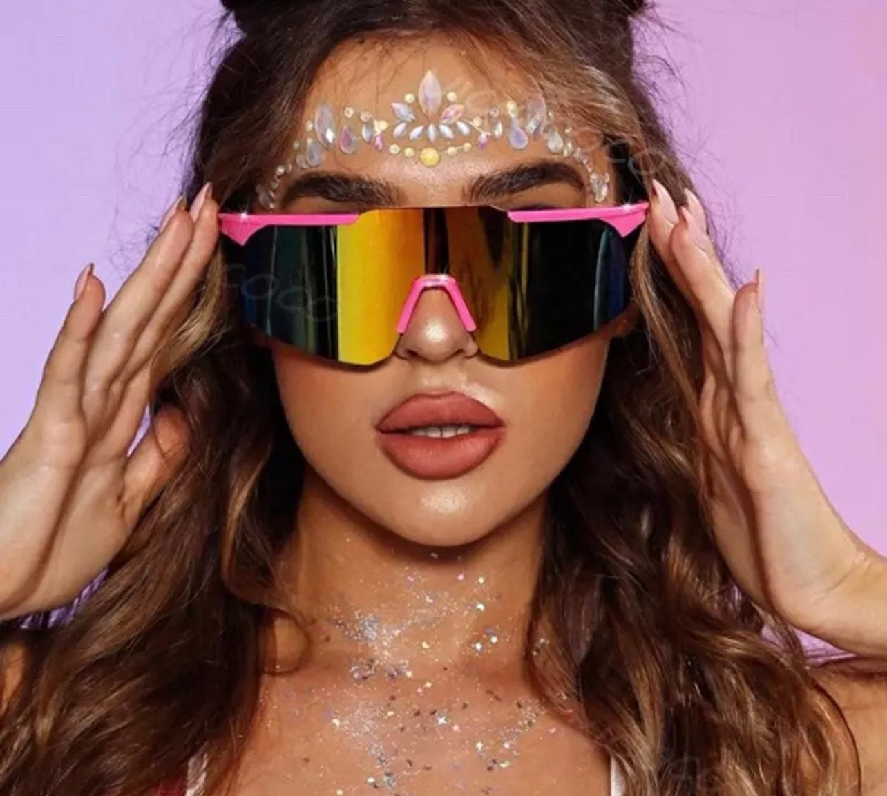 New Summer Oversized Goggle Sunglasses |Women Men|Sunglasses Flat Top Mirror Lens| Outdoor Sports Eyeglasses|Glasses Unisex