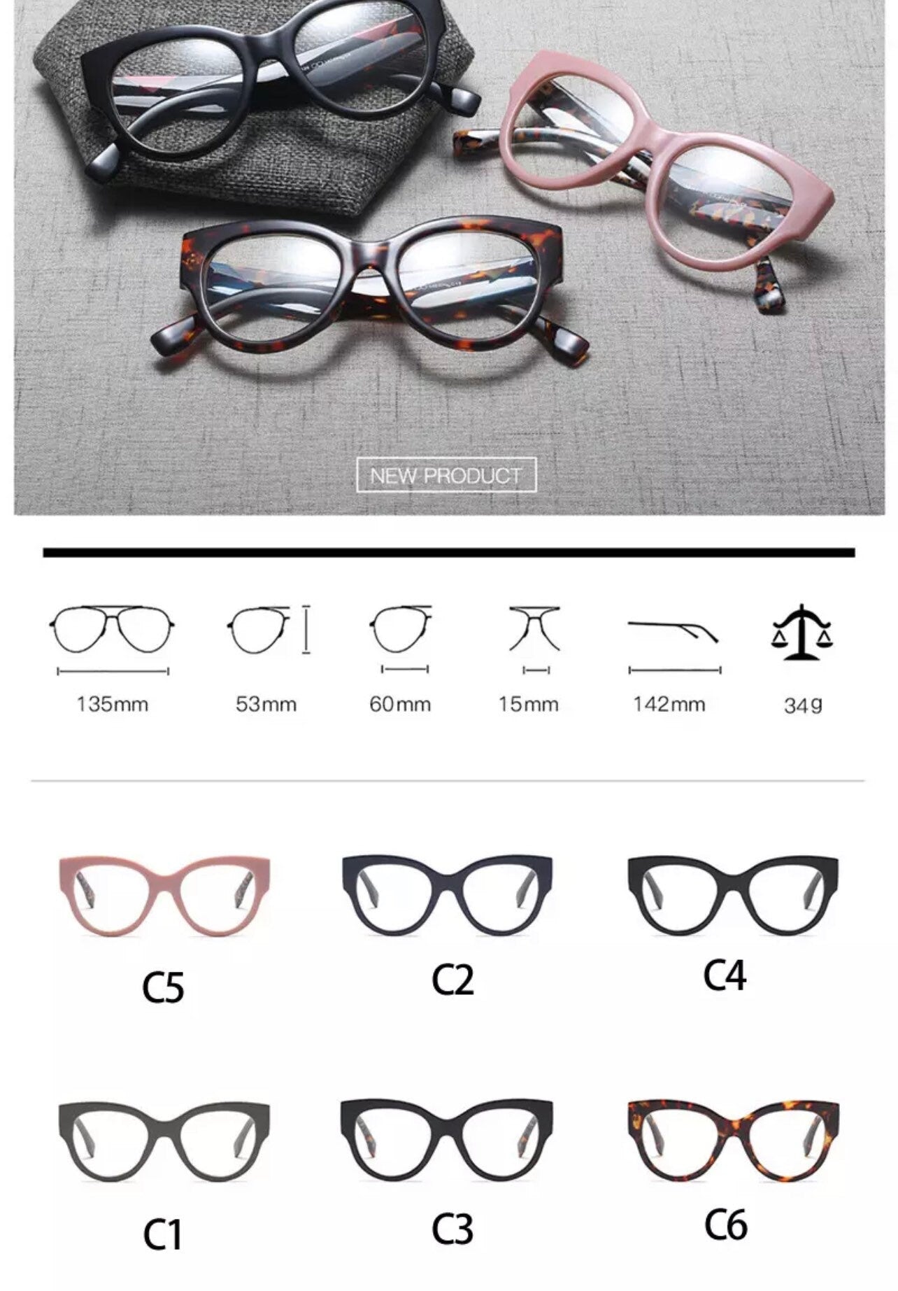 New Optics Glasses|Women MenS| Leopard Cat Eye Fashion Luxury Brand |Vintage Glasses Frames |Prescription Myopia Eyeglasses Frames