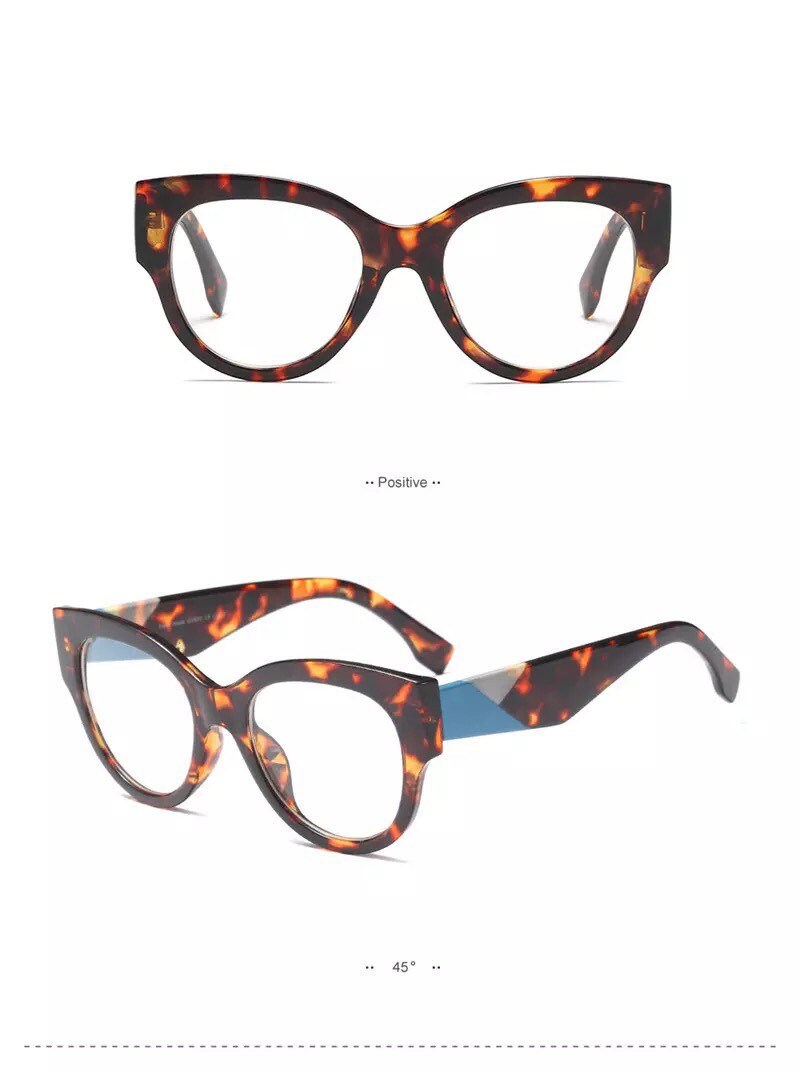 New Optics Glasses|Women MenS| Leopard Cat Eye Fashion Luxury Brand |Vintage Glasses Frames |Prescription Myopia Eyeglasses Frames