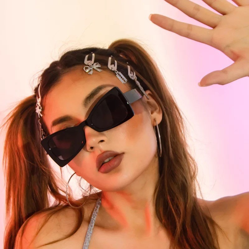 Fashion Personality |Cat Eye Sunglasses |Women Men |Trendy Triangles |Glasses Retro Sunglass Female Eyewear |UV400 Sun Glass Goggles