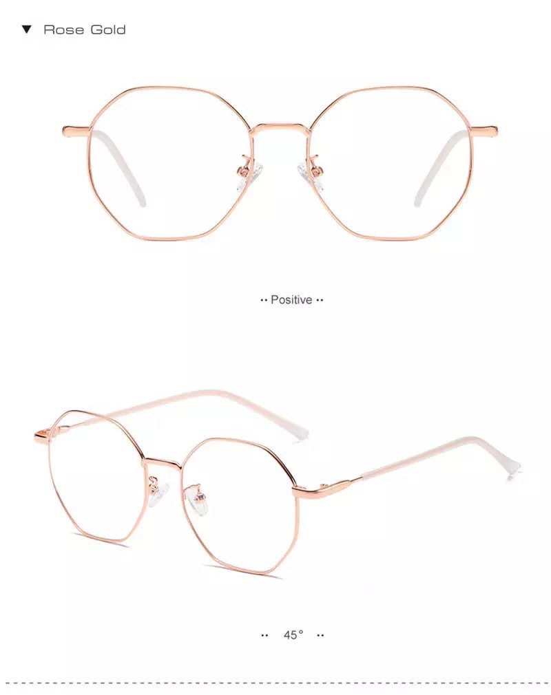 New Anti-Blue Light Fashion |Women Men| Polygons Eyeglasses Frame |Ultralight Metal Optical Glasses Frame|Computer glasses